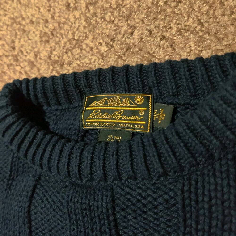 Eddie Bauer Vintage Pullover Sweater Cable Knit MADE IN USA Mens Size XL - Picture 2 of 8
